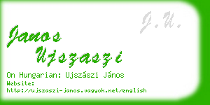janos ujszaszi business card